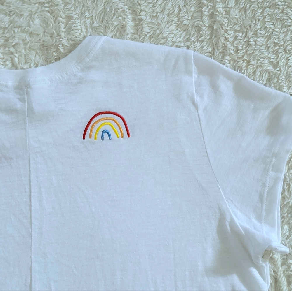 Spanx🩱 "somewhere over the rainbow"🌈 Embroidered Slub Tee👕 - NWT - Picture 8 of 14